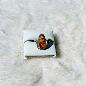 Super cute Natural Bumble bee Jasper Ring size 7